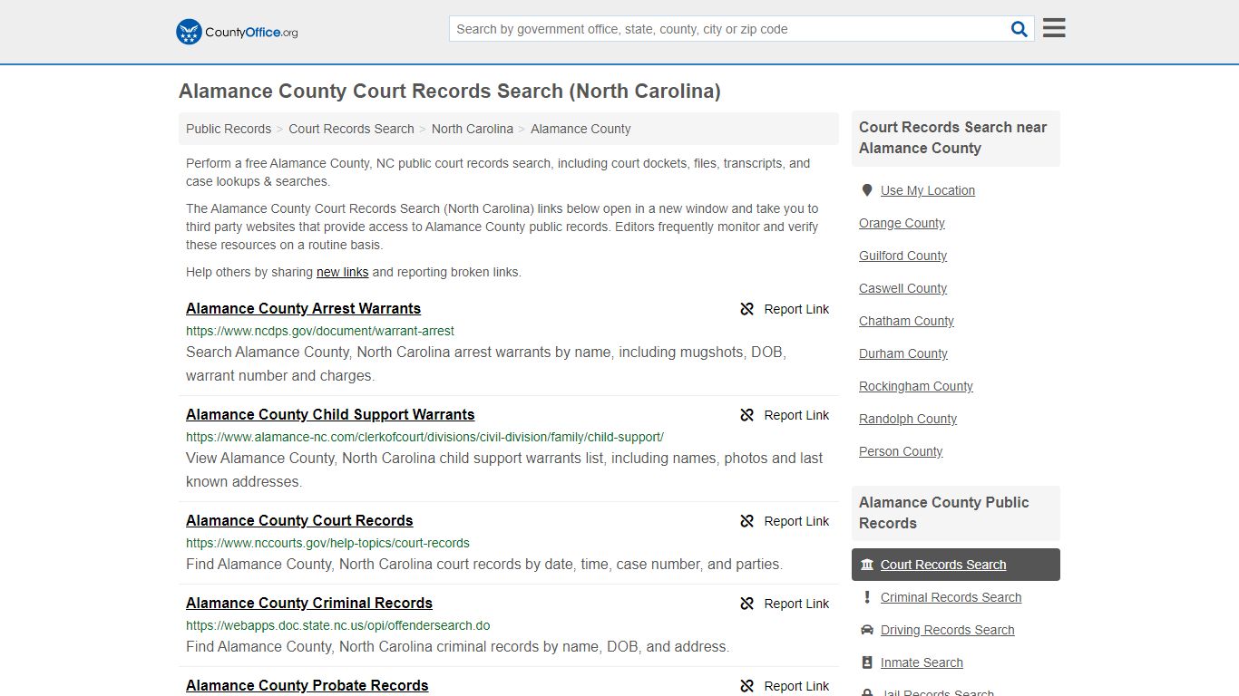 Court Records Search - Alamance County, NC (Adoptions ...