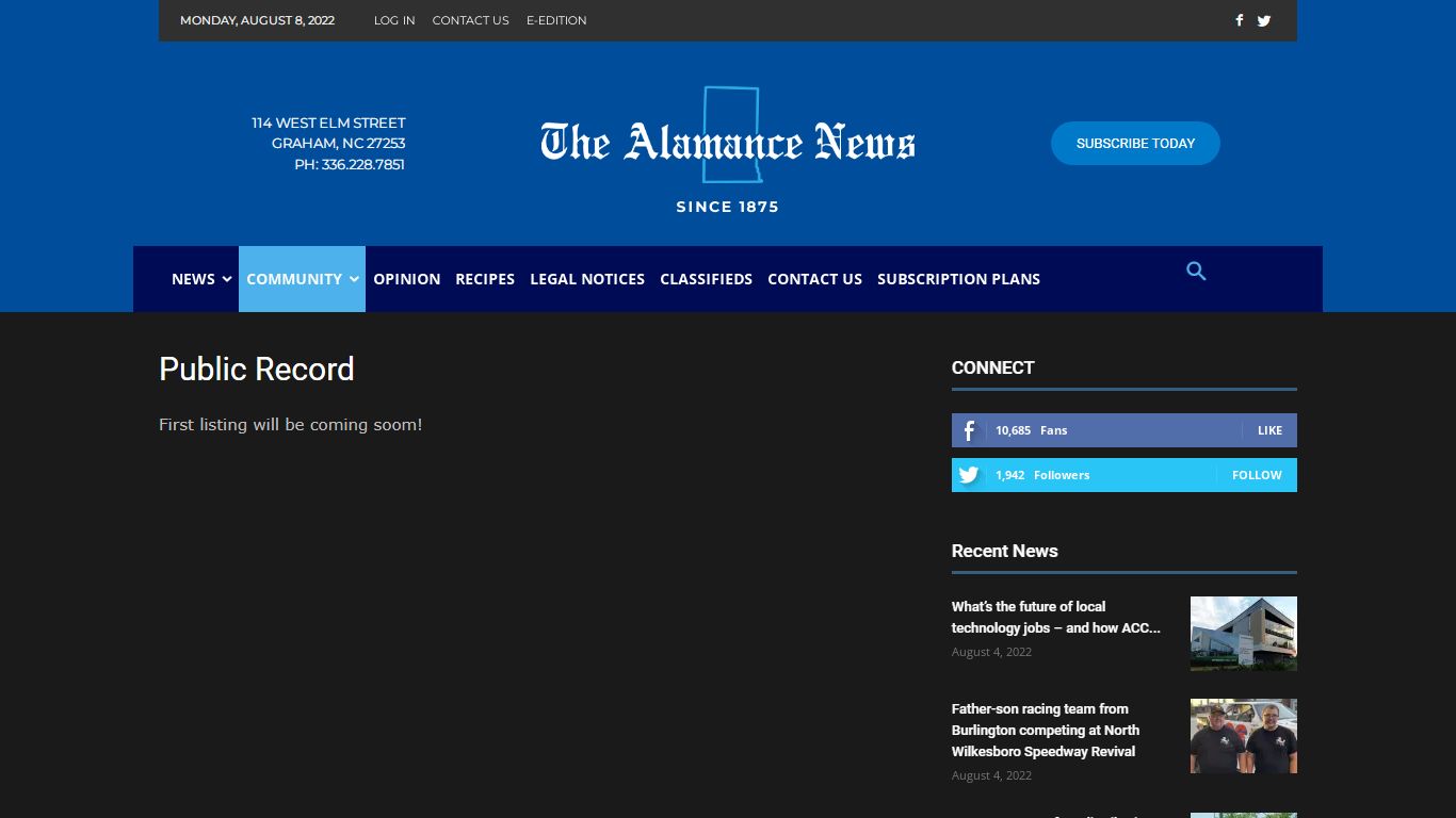 Public Record - alamancenews.com